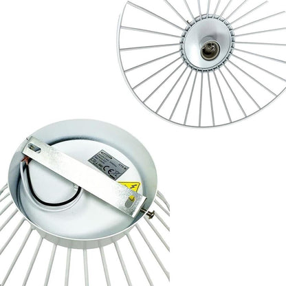 PLAFONIERA LAMPADARIO IN METALLO PORTA LAMPADINA E27 BIANCO