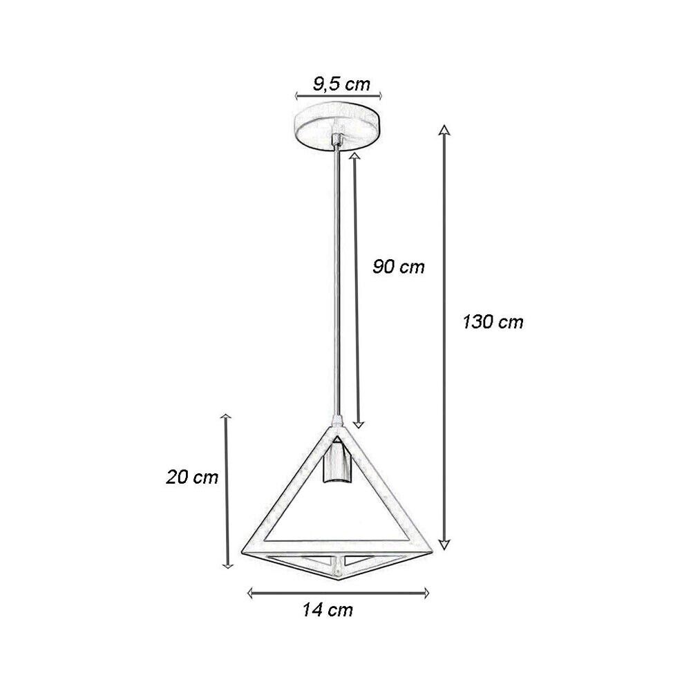 LAMPADARIO DA SOFFITTO A SOSPENSIONE TRIANGOLO 3D PORTALAMPADA E27