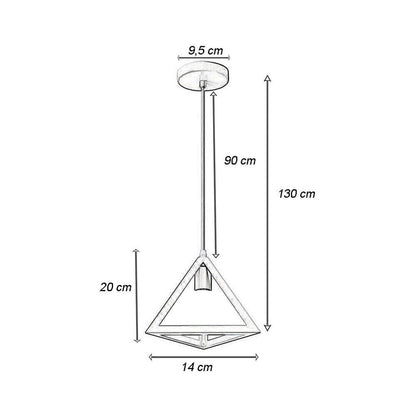 LAMPADARIO DA SOFFITTO A SOSPENSIONE TRIANGOLO 3D PORTALAMPADA E27