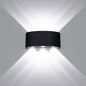 APPLIQUE LED LUCE BIANCA 6500K LAMPADA 16 W 6 COB DA PARETE ESTERNO INTERNO NERO