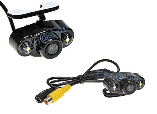 TELECAMERA RETROMARCIA 2 LED VISIONE NOTTE CAMERA A COLORI STAFFA X AUTO CAMPER
