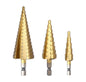 KIT 3 FRESE CONICHE GRADINI DA 4 A 32 MM FRESA CONICA A SCALINI HSS X FORO LEGNO
