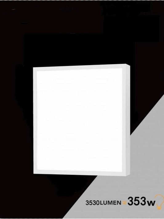 PLAFONIERA LED 30 WATT 3 LUCI LUCE BIANCA CALDA NATURALE PANNELLO + CORNICE