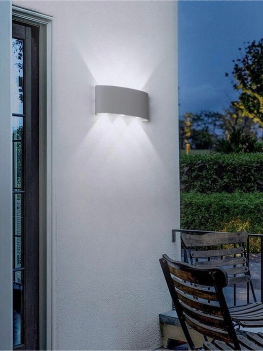 APPLIQUE LED LUCE BIANCA FARETTO 16 W LAMPADA DA PARETE 6 COB IP65 GRIGIO ES68GF