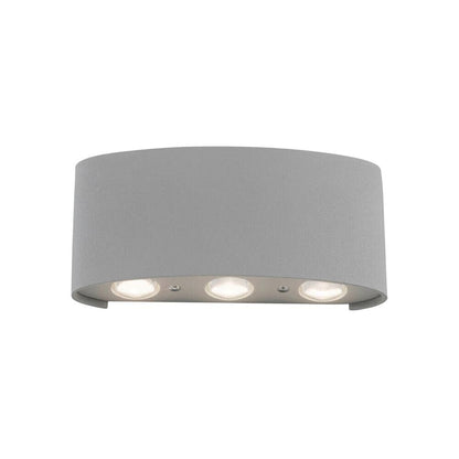 APPLIQUE LED LUCE BIANCA FARETTO 16 W LAMPADA DA PARETE 6 COB IP65 GRIGIO ES68GF
