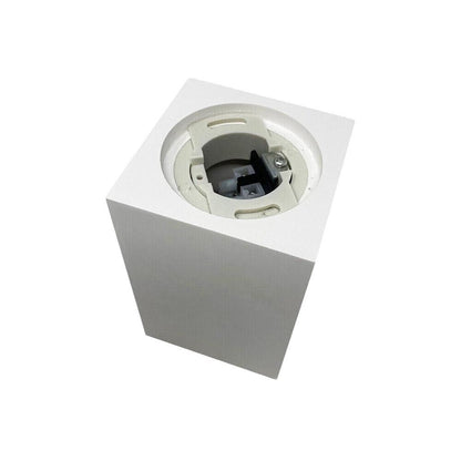 PORTAFARETTO DA SOFFITTO IN GESSO ATTACCO GU10 PORTA FARETTO A CUBO BIANCO