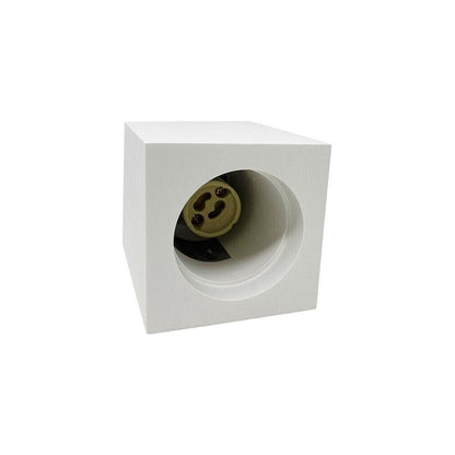 PORTAFARETTO DA SOFFITTO IN GESSO ATTACCO GU10 PORTA FARETTO A CUBO BIANCO