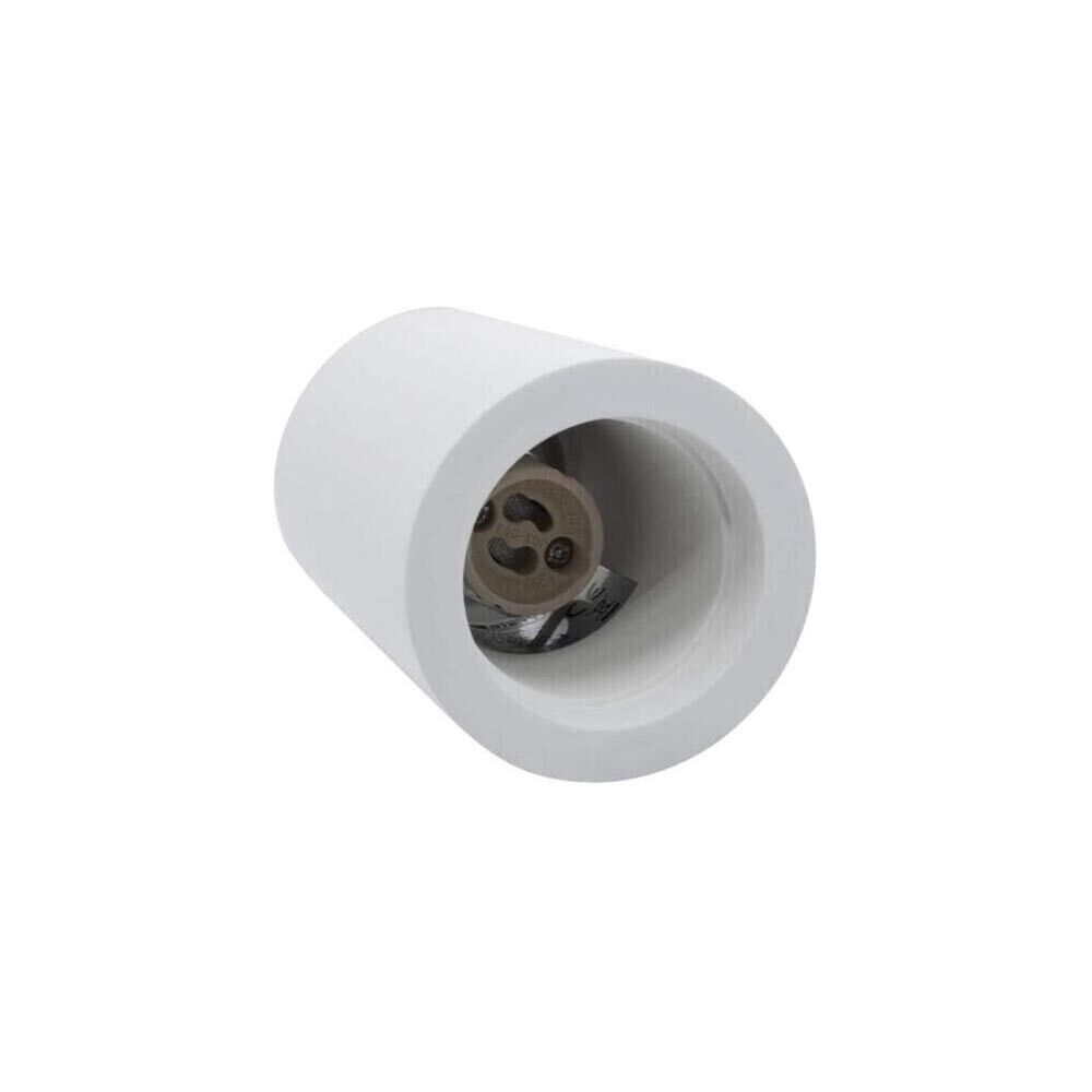 PORTAFARETTO DA SOFFITTO IN GESSO ATTACCO GU10 PORTA FARETTO A CILINDRO BIANCO