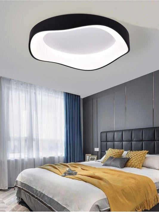 PLAFONIERA LED ONDA 38 W 3 COLORI LUCE BIANCA CALDA NATURALE LAMPADARIO NERO