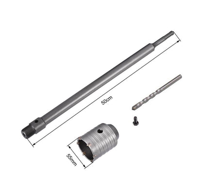 FRESA PER MURO A TAZZA 55 MM ASTA PROLUNGA 50 CM ATTACCO TRAPANO SDS PLUS