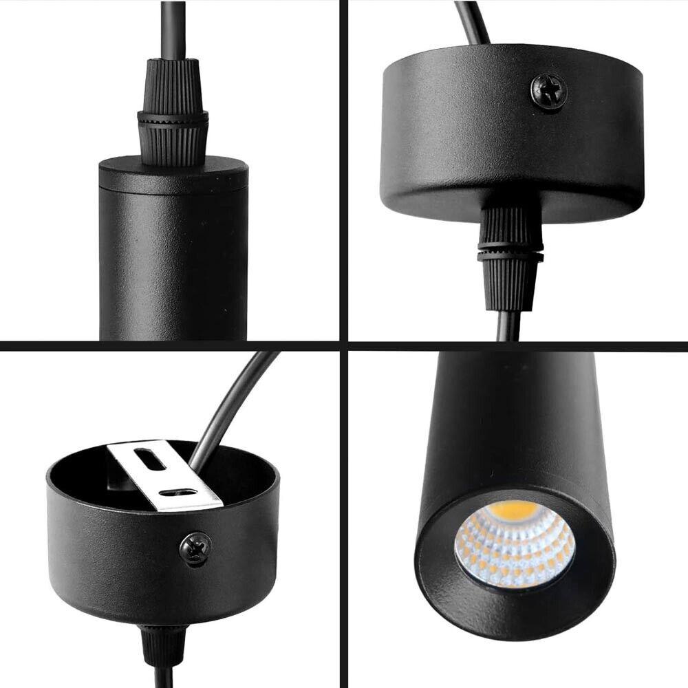 LAMPADARIO LED LUCE CALDA 3 WATT DA SOFFITTO STILE MODERNO NERO A11-NC