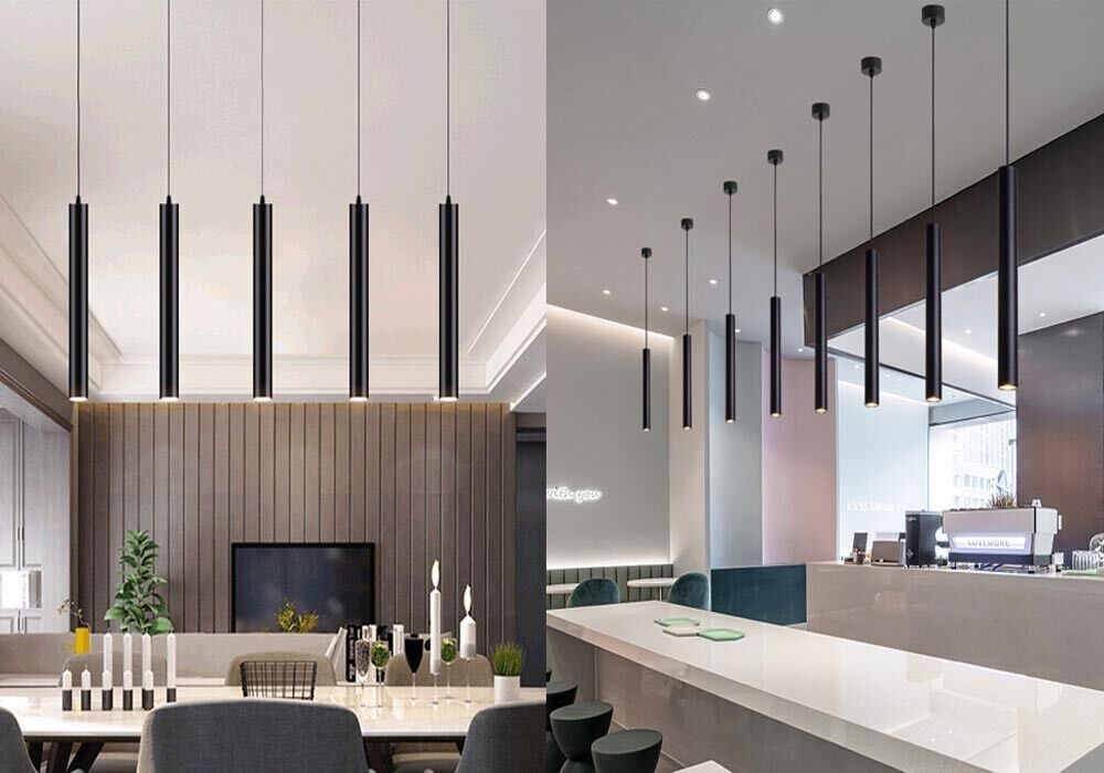 LAMPADARIO LED LUCE CALDA 3 WATT DA SOFFITTO STILE MODERNO NERO A11-NC