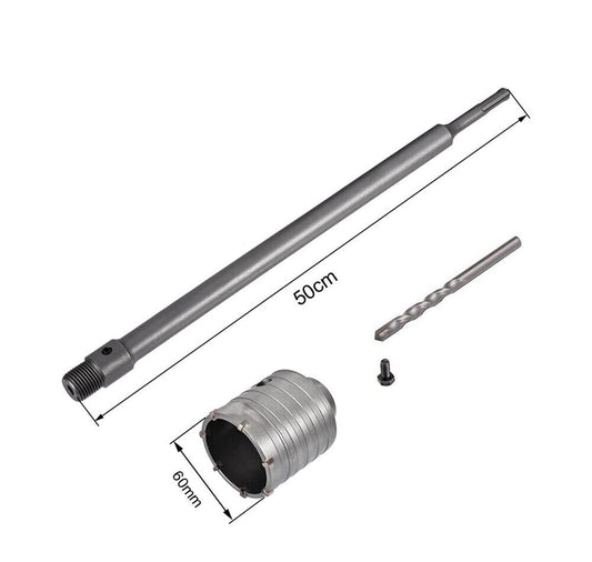 FRESA PER MURO A TAZZA 60 MM ASTA PROLUNGA 50 CM PER TRAPANO ATTACCO SDS PLUS