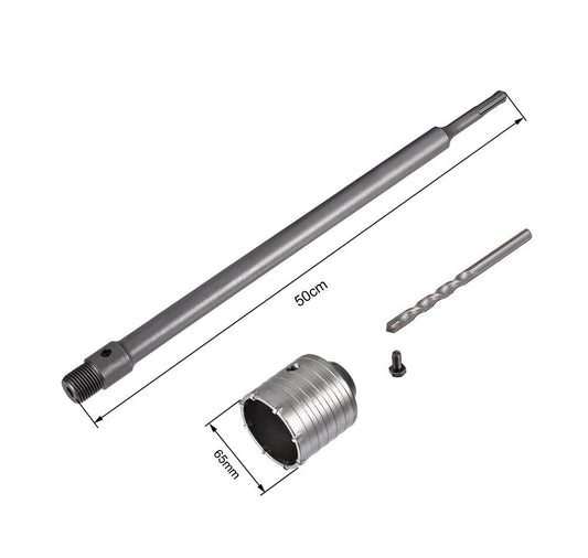 FRESA PER MURO A TAZZA 65 MM ASTA PROLUNGA 50 CM PER TRAPANO ATTACCO SDS PLUS