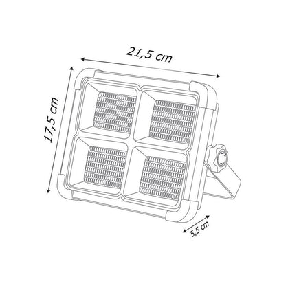 FARO LED PANNELLO SOLARE RICARICABILE PROIETTORE FARETTO 200 WATT USB PAWER BANK