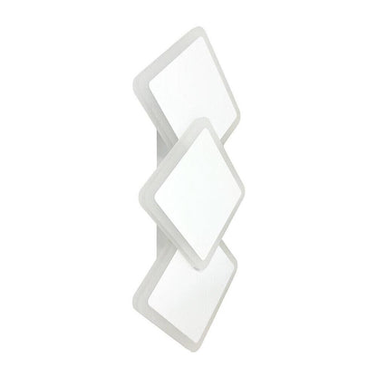 APPLIQUE LED LUCE BIANCA CALDA NATURALE 14 W LAMPADA DA PARETE 3 ROMBI IN VETRO