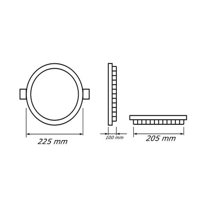 PANNELLO LED A INCASSO FARETTO SLIM 18 WATT 3 COLORI LUCE BIANCA CALDA NATURALE