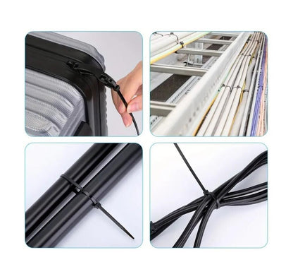 200 PEZZI FASCETTE ELETTRICISTA FASCETTA DI CABLAGGIO 2.5 MM 10 CM IN NYLON NERO
