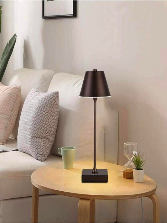 LAMPADA LUCE BIANCA CALDA NATURALE DA TAVOLO RICARICABILE USB LUME 10 W MARRONE