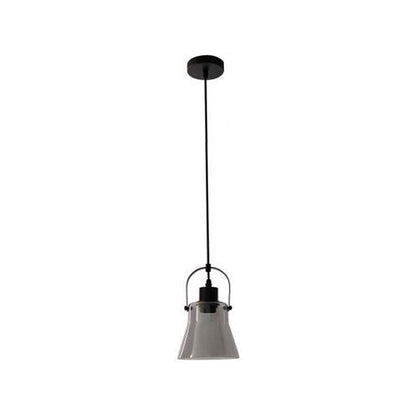 LAMPADARIO A SOSPENSIONE PARALUME IN METALLO E VETRO PORTA LAMPADINA E27 MODERNO