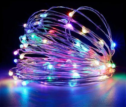 CATENA LUMINOSA 30 MT LUCI NATALIZI CON PANNELLO SOLARE MINILUCCIOLA 300 LED RGB