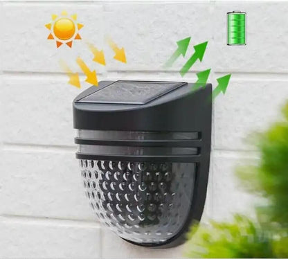 FARETTO LED PANNELLO SOLARE 3 WATT LUCE CALDA RICARICABILE SENSORE CREPUSCOLARE