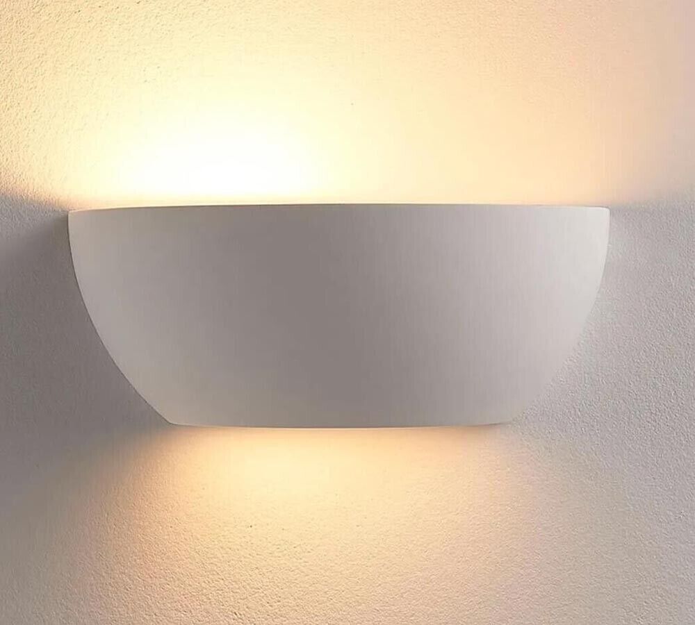 APPLIQUE DA PARETE COPPA IN GESSO VERNICIABILE ATTACCO R7S LUCE DOPPIA EMISSIONE