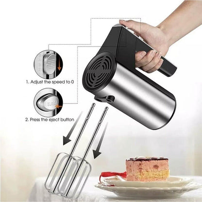 SBATTITORE ELETTRICO FRULLATORE IMPASTATORE FRUSTE ACCIAIO INOX 5 VELOCITÀ 450W