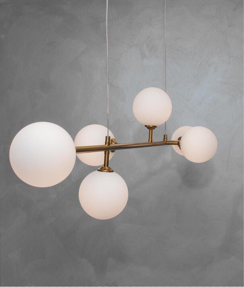 LAMPADARIO A SOSPENSIONE 6 SFERE SFERA ATTACCO G9 MODERNO