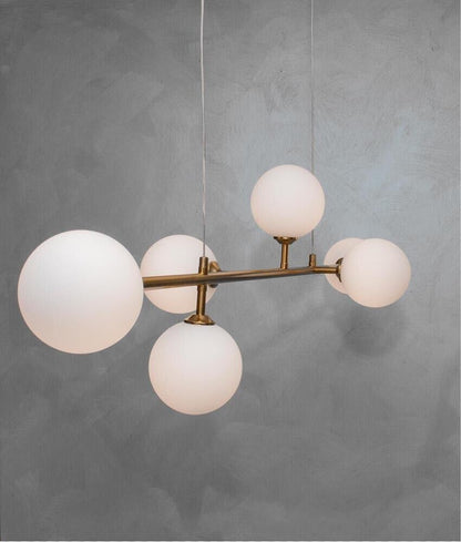 LAMPADARIO A SOSPENSIONE 6 SFERE SFERA ATTACCO G9 MODERNO
