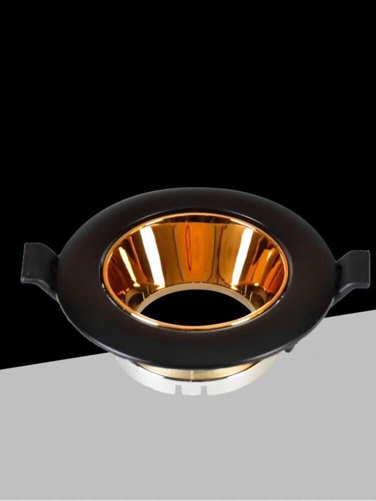 PORTAFARETTO ORIENTABILE INCASSO PER SOFFITTO ROTONDO SUPPORTO FARETTO NERO ORO