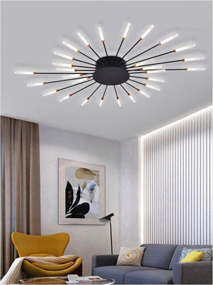 PLAFONIERA LED LUCE BIANCA 6500K 21 WATT LAMPADARIO DA SOFFITTO A RAGGI C33NF