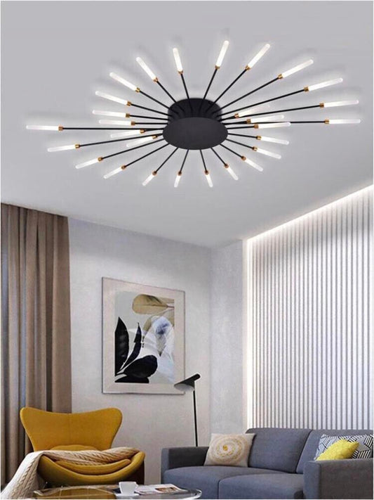 PLAFONIERA LED LUCE BIANCA 6500K 21 WATT LAMPADARIO DA SOFFITTO A RAGGI C33NF