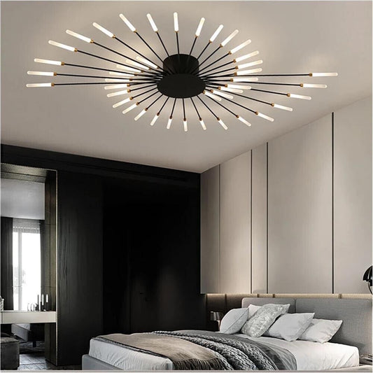 PLAFONIERA LED LUCE NATURALE 4000K 21 WATT LAMPADARIO DA SOFFITTO A RAGGI C33NN