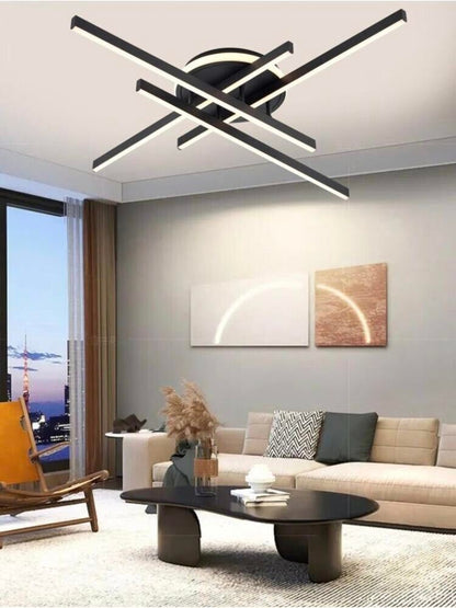 PLAFONIERA LED LUCE NATURALE 4000K LAMPADARIO 45 WATT MODERNO NERO PN21NN