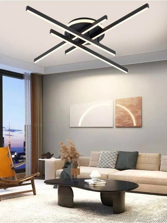 PLAFONIERA LED LUCE NATURALE 4000K LAMPADARIO 45 WATT MODERNO NERO PN21NN