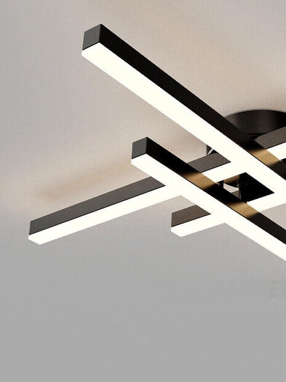 PLAFONIERA LED LUCE NATURALE 4000K LAMPADARIO 45 WATT MODERNO NERO PN21NN