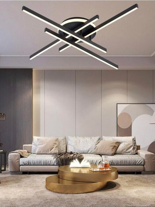 PLAFONIERA LED LUCE CALDA 3000K LAMPADARIO 45 WATT MODERNO NERO PN21NC