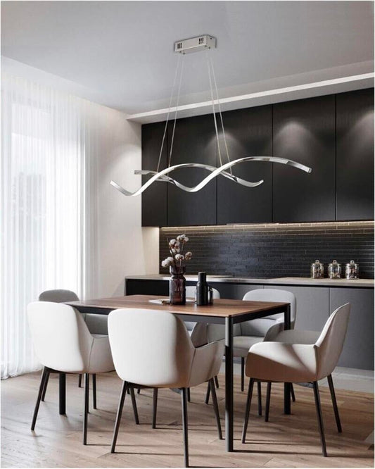 LAMPADARIO LED A ONDA TWIST 28 WATT LUCE BIANCA COLOR ARGENTO CROMATO B56AF