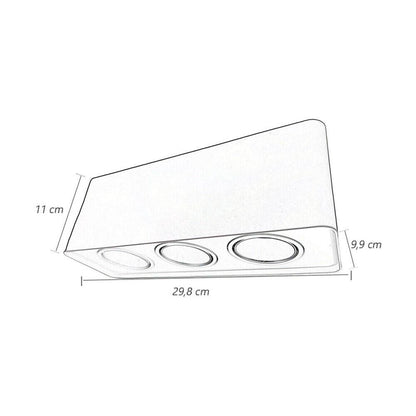 PORTA FARETTO TRIPLO SUPPORTO ORIENTABILE MONTAGGIO DA SOFFITTO NERO P343N