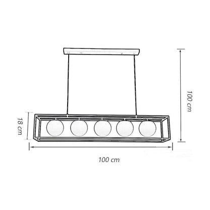 LAMPADARIO A SOSPENSIONE 5 X SFERA IN VETRO BIANCO MODERNO METALLO NERO B89