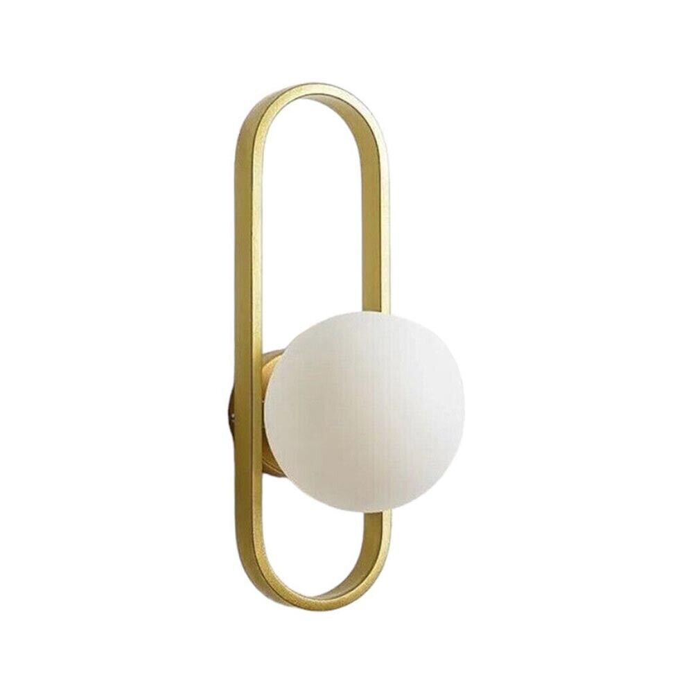 APPLIQUE A PARETE SFERA IN VETRO BIANCO LAMPADA DA MURO METALLO G9 BRONZO AQ47