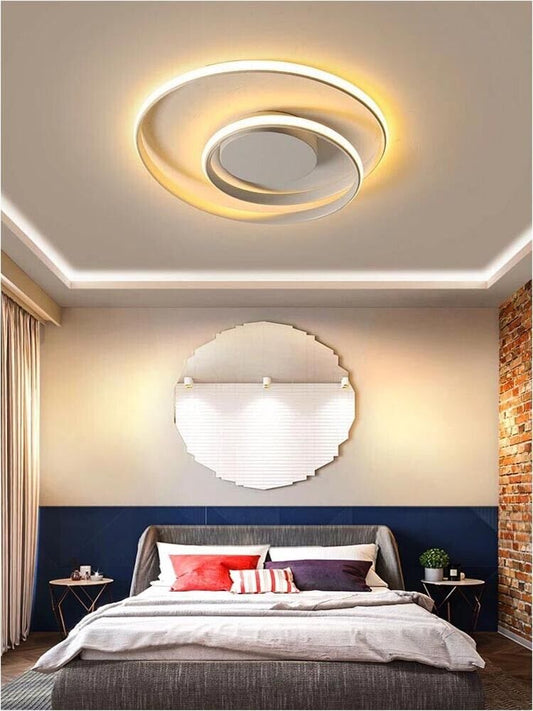 PLAFONIERA LED LUCE CALDA 32 WATT LAMPADARIO DA SOFFITTO CERCHIO A SPIRALE PN20