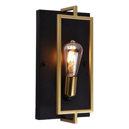 APPLIQUE DA PARETE LAMPADA STILE INDUSTRIALE IN METALLO NERO BRONZO E27 AQ63