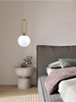 LAMPADARIO A SOSPENSIONE SFERA IN VETRO ATTACCO G9 BRONZO STILE MODERNO A96