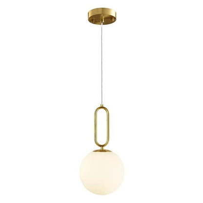 LAMPADARIO A SOSPENSIONE SFERA IN VETRO ATTACCO G9 BRONZO STILE MODERNO A96