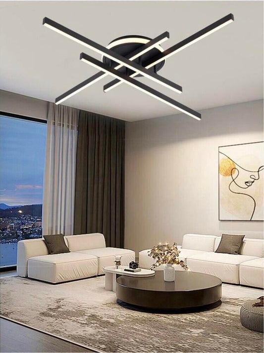 PLAFONIERA LED LUCE BIANCA 6500K LAMPADARIO 45 WATT MODERNO NERO PN21NF