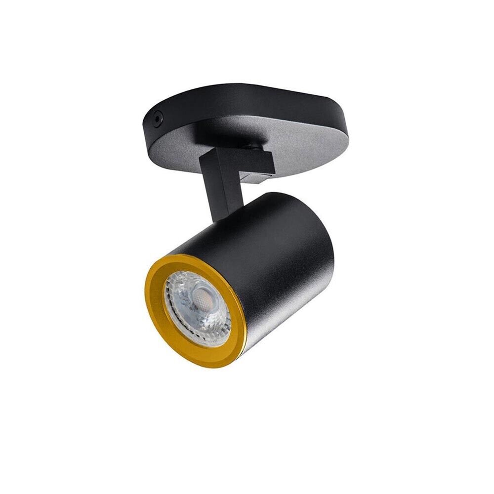 FARETTO ORIENTABILE LAMPADA DA SOFFITTO PARETE PORTAFARETTO ATTACCO GU10 NERO