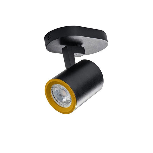 FARETTO ORIENTABILE LAMPADA DA SOFFITTO PARETE PORTAFARETTO ATTACCO GU10 NERO