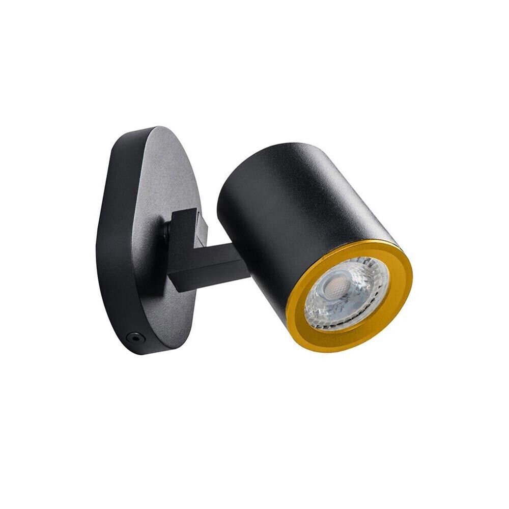 FARETTO ORIENTABILE LAMPADA DA SOFFITTO PARETE PORTAFARETTO ATTACCO GU10 NERO